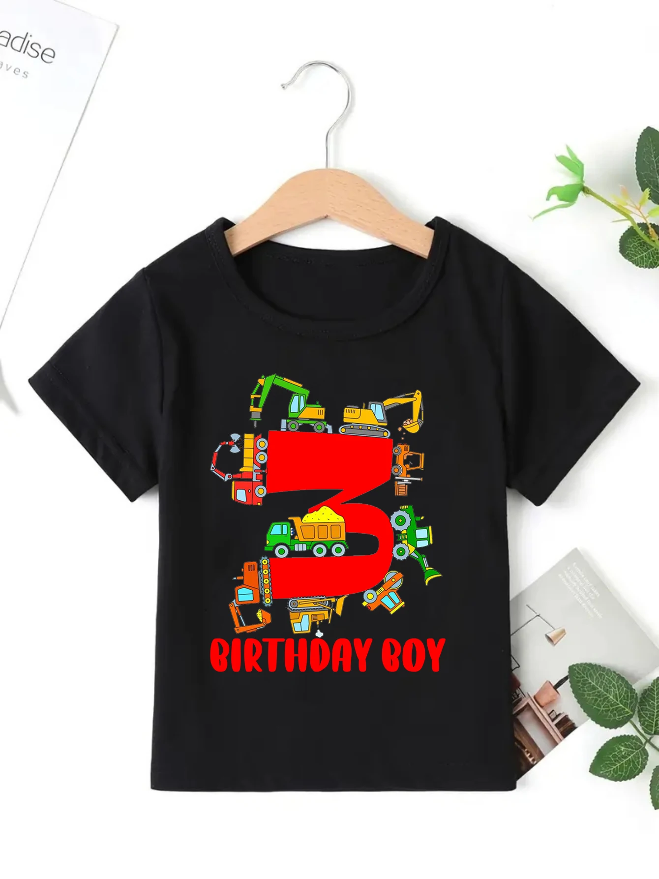 

3rd/4th Birthday Boy Excavator Track Printed T Shirt Boys Funny Kids Clothes The Perfect Birthday Gift T-Shirt Toddler Shirt