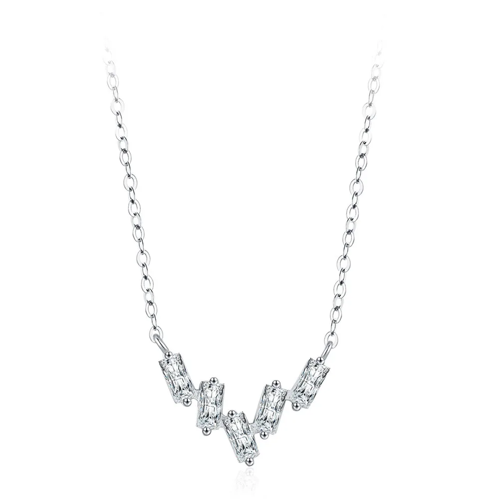 

Apexelle Luxury Jewelry 925 Sterling Silver Necklaces Simple Geometric Rectangle Pendant Necklace For Women Trendy Jewelry