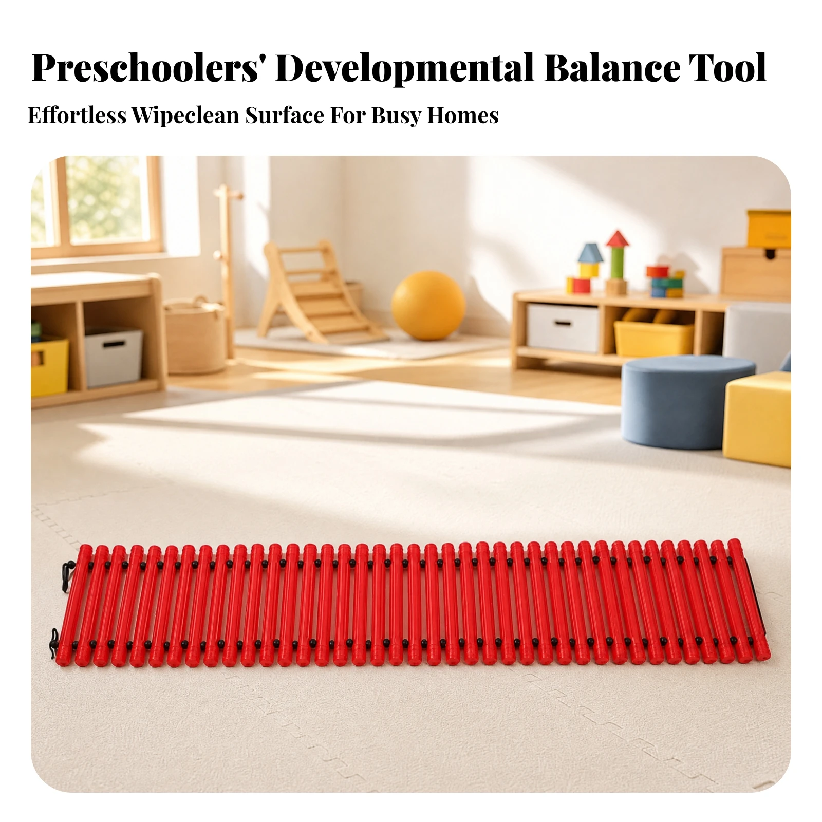 Balance Path with Adjustable Rods Lightweight Balance Training Path for Children, Indoor Activity Areas, Kindergarten