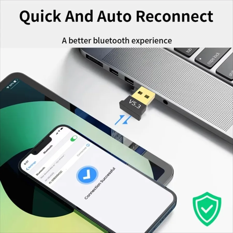Bluetooth 5.3 USB Bluetooth Wireless Adapter for PC Dongle Adapter Wireless Mouse Keyborad Music Audio Receiver USB Transmitter