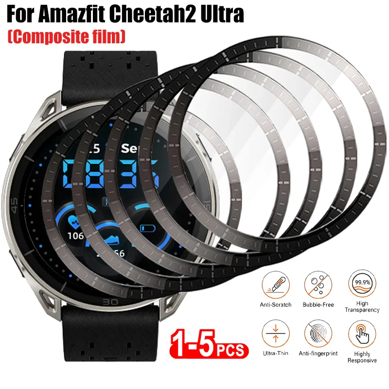 1-5pcs Screen Protector for Amazfit Cheetah2 Ultra Curved Screen Protector FullCoverage Protective Film Accessories
