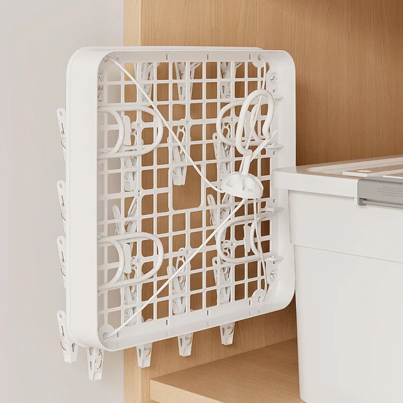 Big Multi-functional Clothes Drying Hanger with 24 Clips and Drip Hanging Rack Laundry Clothes Hanger for Drying Socks Lingerie
