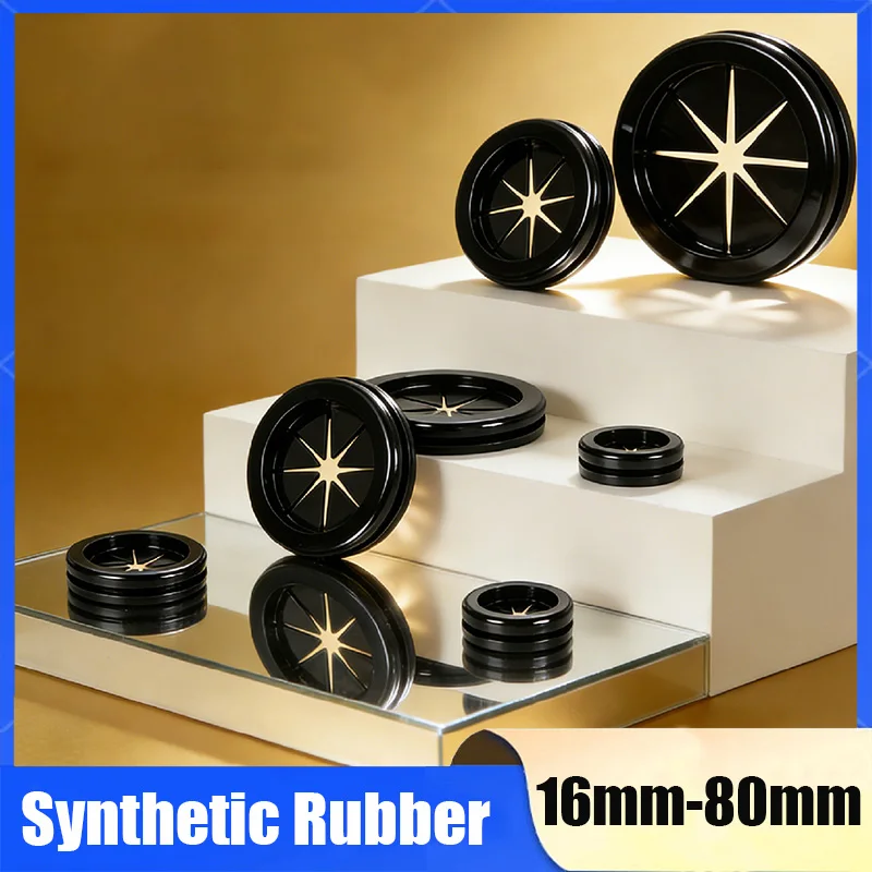 2-20Pcs Hole Dia 16/20/22/25/27~80mm Black Round Double-Sided Rubber Grommet Protective Coil Cable Pass Through Wire Organizer
