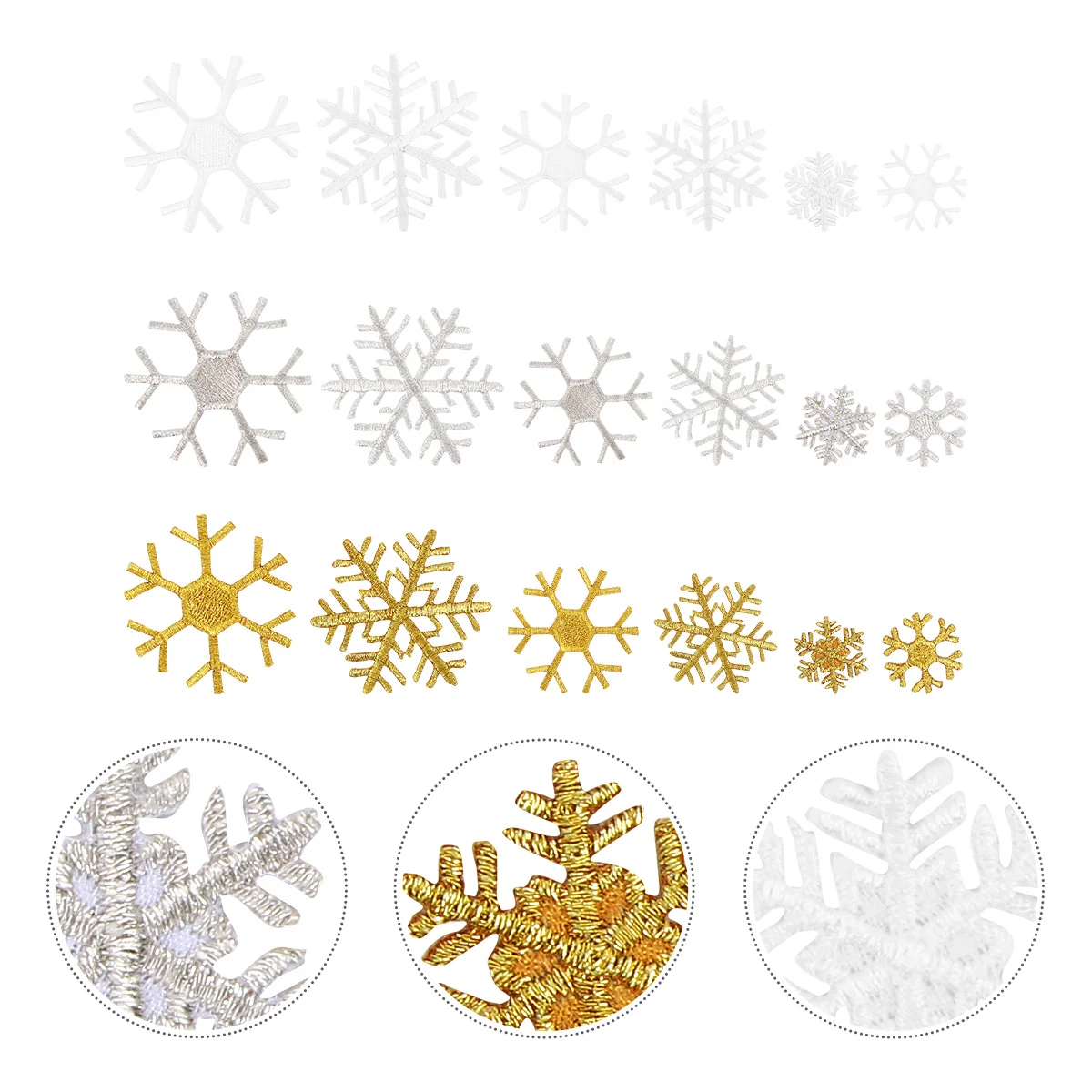 

18Pcs Christmas Snowflake Patch Craft Accessories Assorted Embroidery Fabric Applique for Scrapbooking Hair Clips Winter