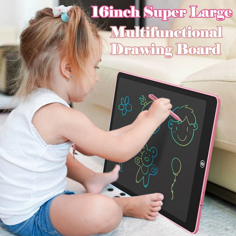 16 polegada crianças magia blackboard lcd desenho tablet brinquedos para meninas notebook digital tamanho grande placa gráfica almofada de escrita