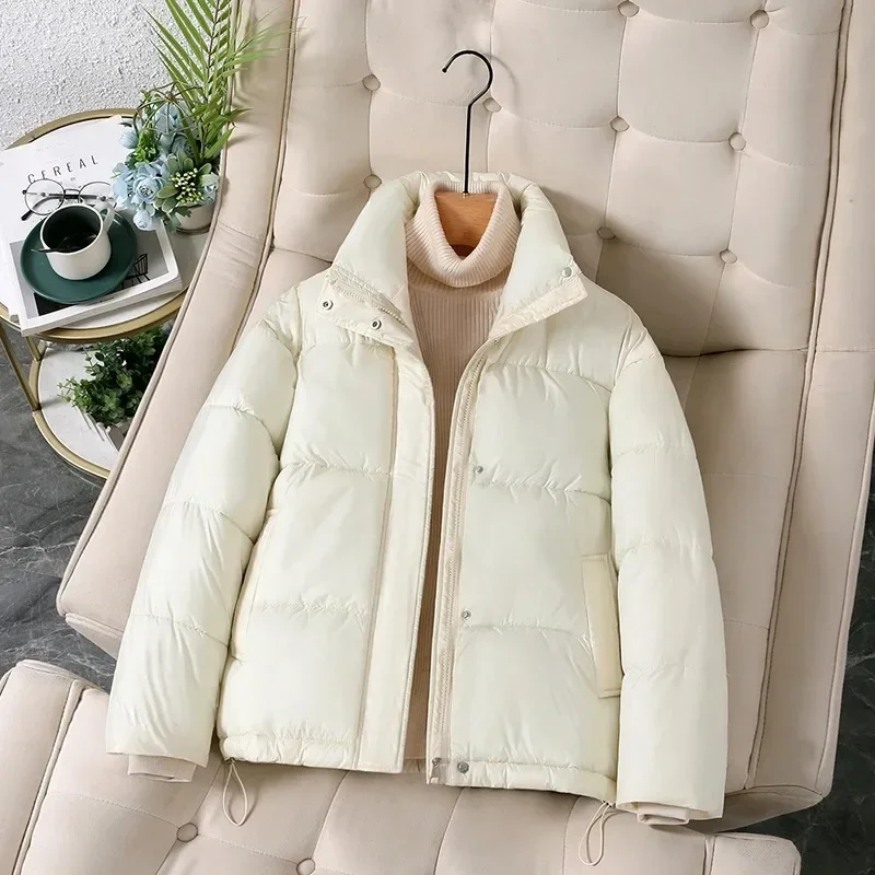 Down Jacket Cotton-padded Clothes Women Short 2024 New Korean Sle Loose Thickened Cotton-Padded Jacket Plus size Stand Coll...