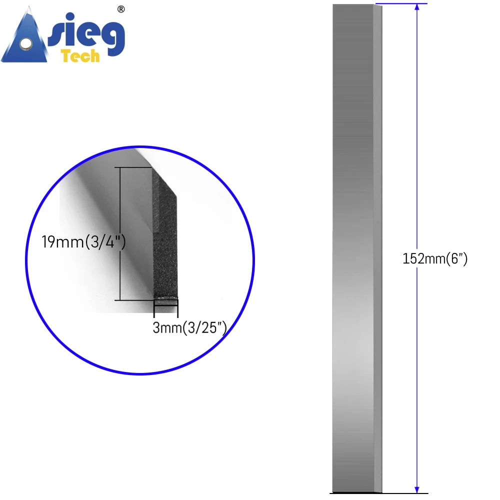 152×19×3mm Planer Blades 6inch Jointer Knives for Woodworking Tools Thickness Planer Jointer - Set of 3 Pieces