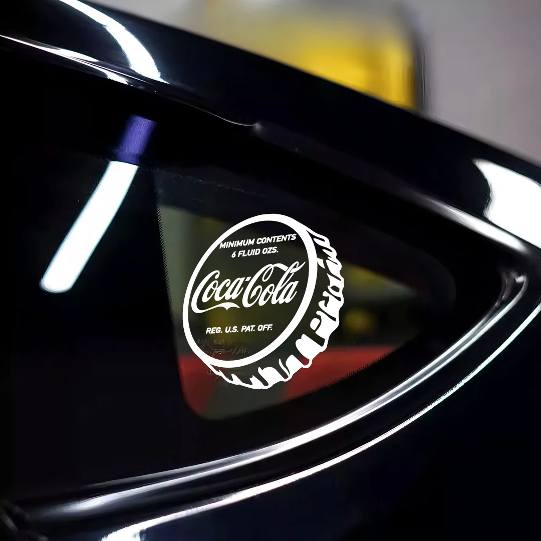 Retro Coca-Cola Bottle Cap Car Stickers for Window Decoration Suitable for Coca-Cola Lovers And Car Enthusiasts Exclusive