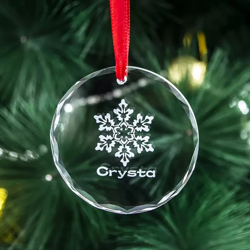20pcs 8cm Crystal Round Hanging Ornaments Wholesale Crystal Pendants Souvenir Gifts Christmas Tree Glass Pendants Decorations
