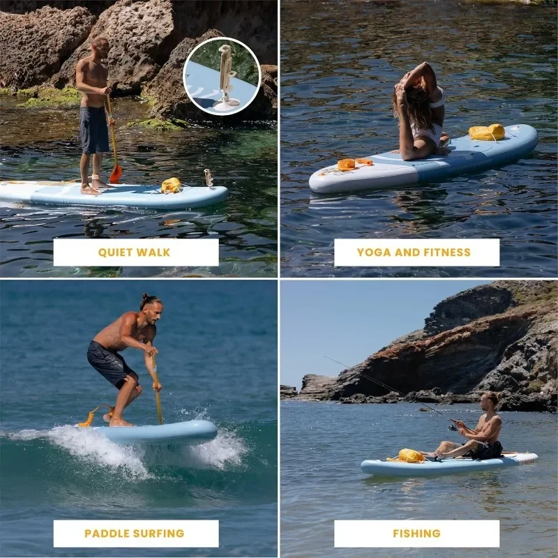 Papan Dayung Tiup POPULAR untuk Dewasa dengan Aksesoris Termasuk, Dayung, Sirip, Pompa. Stand Up Paddleboard Stabilitas Luar Biasa dan R