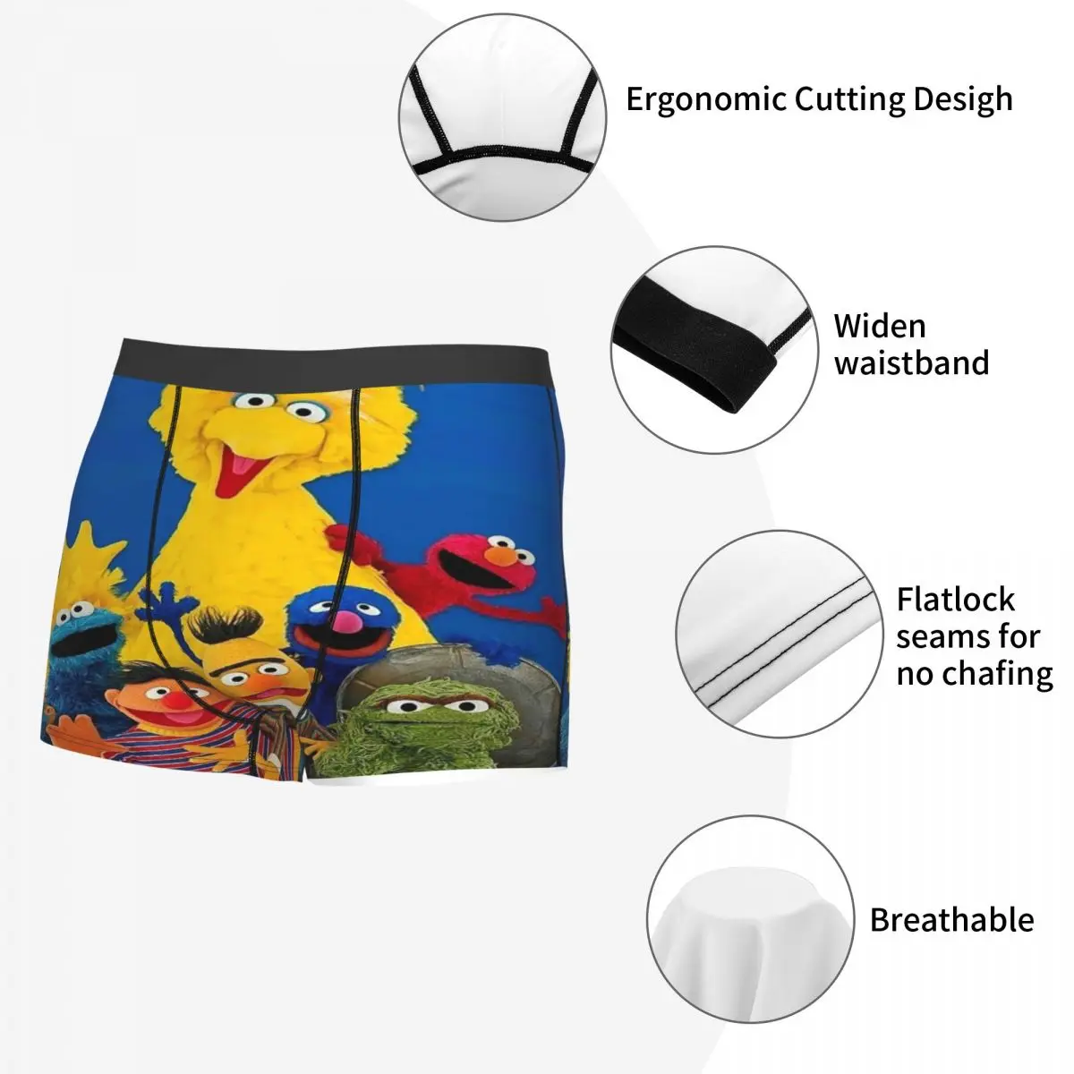 مخصص مضحك كوكي الوحش البرامج التلفزيونية الملاكمين السراويل سراويل الذكور السروال تمتد ملخصات الملابس الداخلية #5