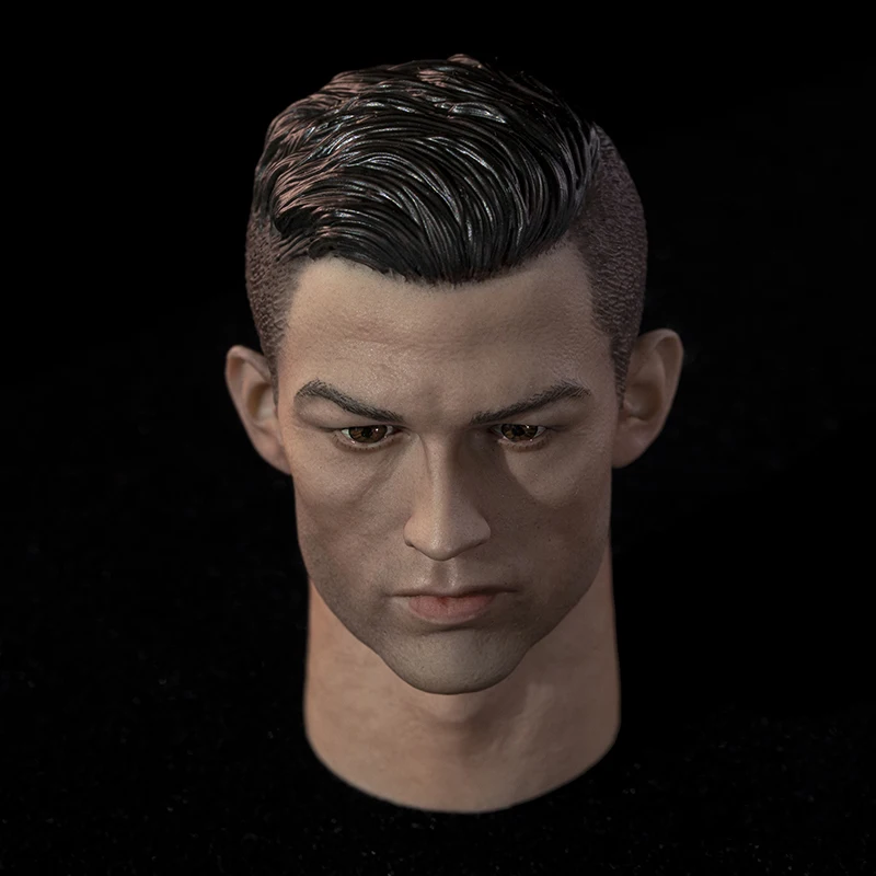 

1/6th Hand Painted Cristianoronaldos Male Soccer Superstar Head Sculpt Carving for 12'' PH TBL Action Figure