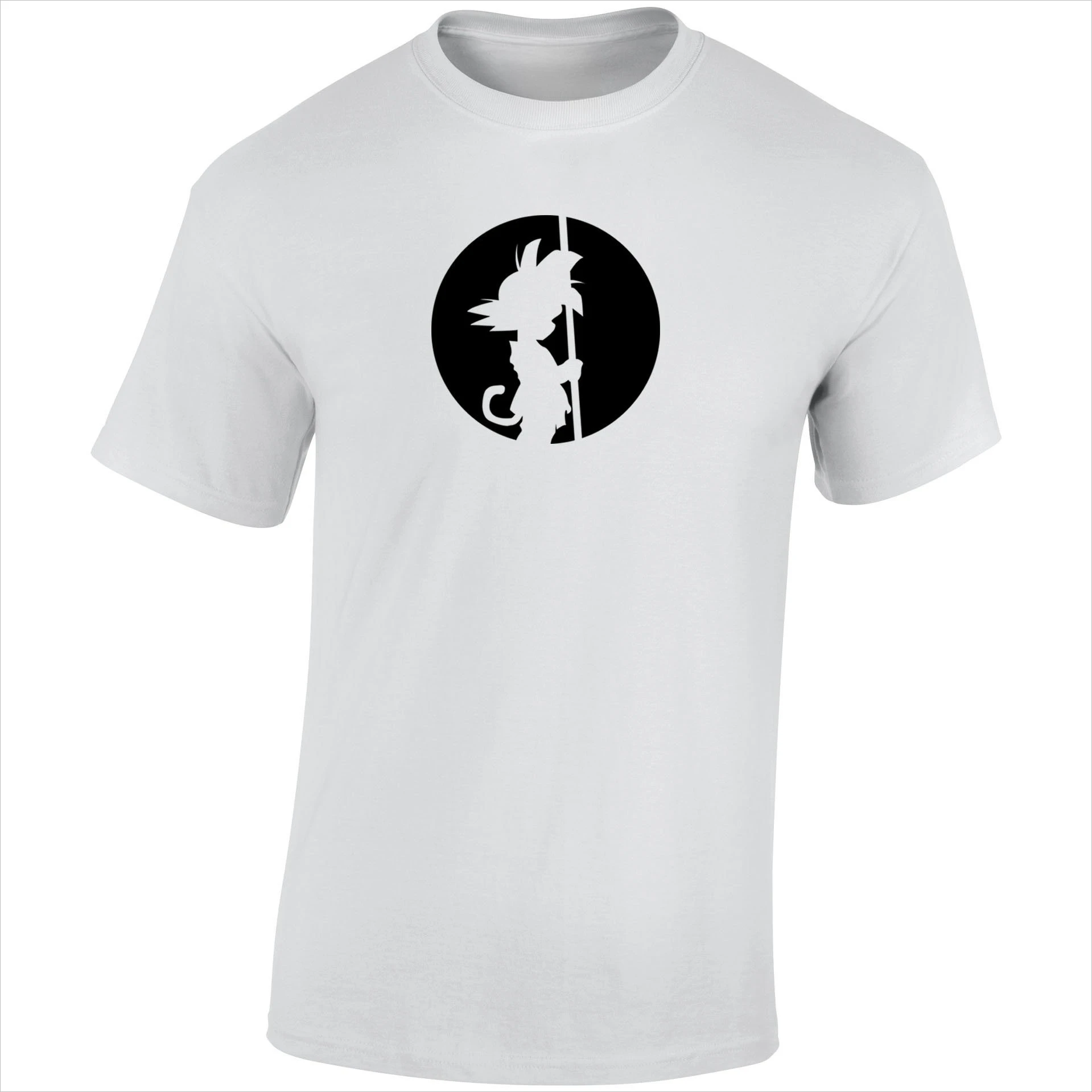 2026 Summer Dragon Ball Kid Goku Power Pole Silhouette T-Shirt Men's 100% Cotton Vintage Oversized Tee Retro Streetwear Kids Y2k - view 2