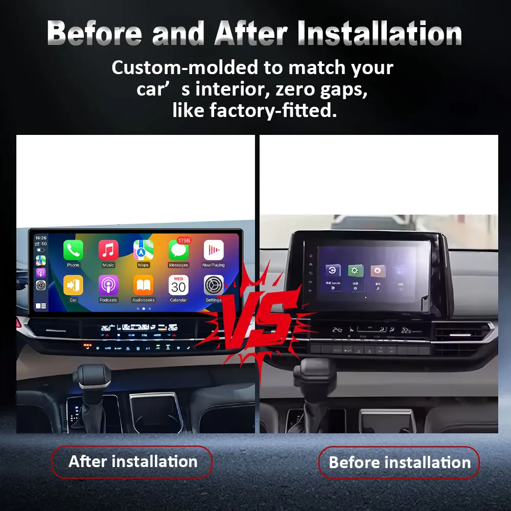 12.3 inch Car Radio Multimedia Player for Toyota Sienna 2021 Wireless CarPlay Head Unit Split Screen GPS Navi Stereo BT 2K QLED