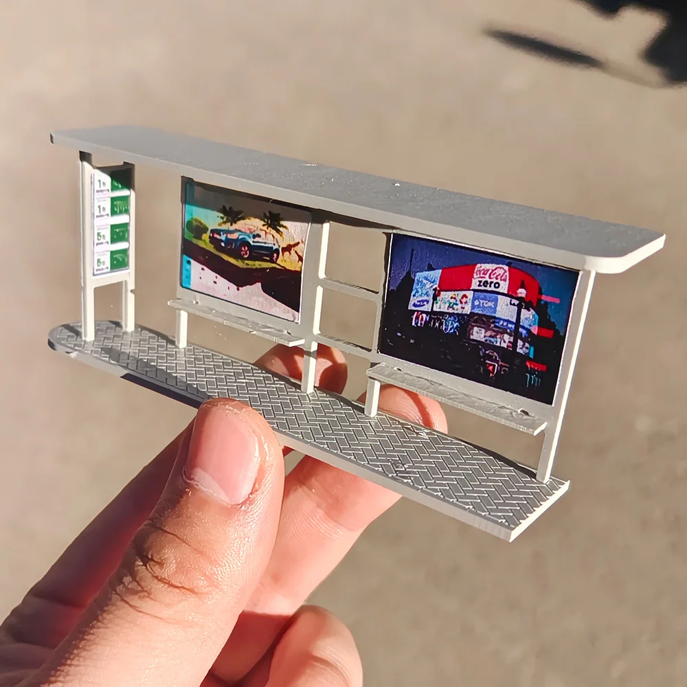 Scale 1:87 1:100 1:150 Mini Bus Station Model Simulation Car Station Platform Assembly Toys DIY City Street Scene Materials 1Pcs
