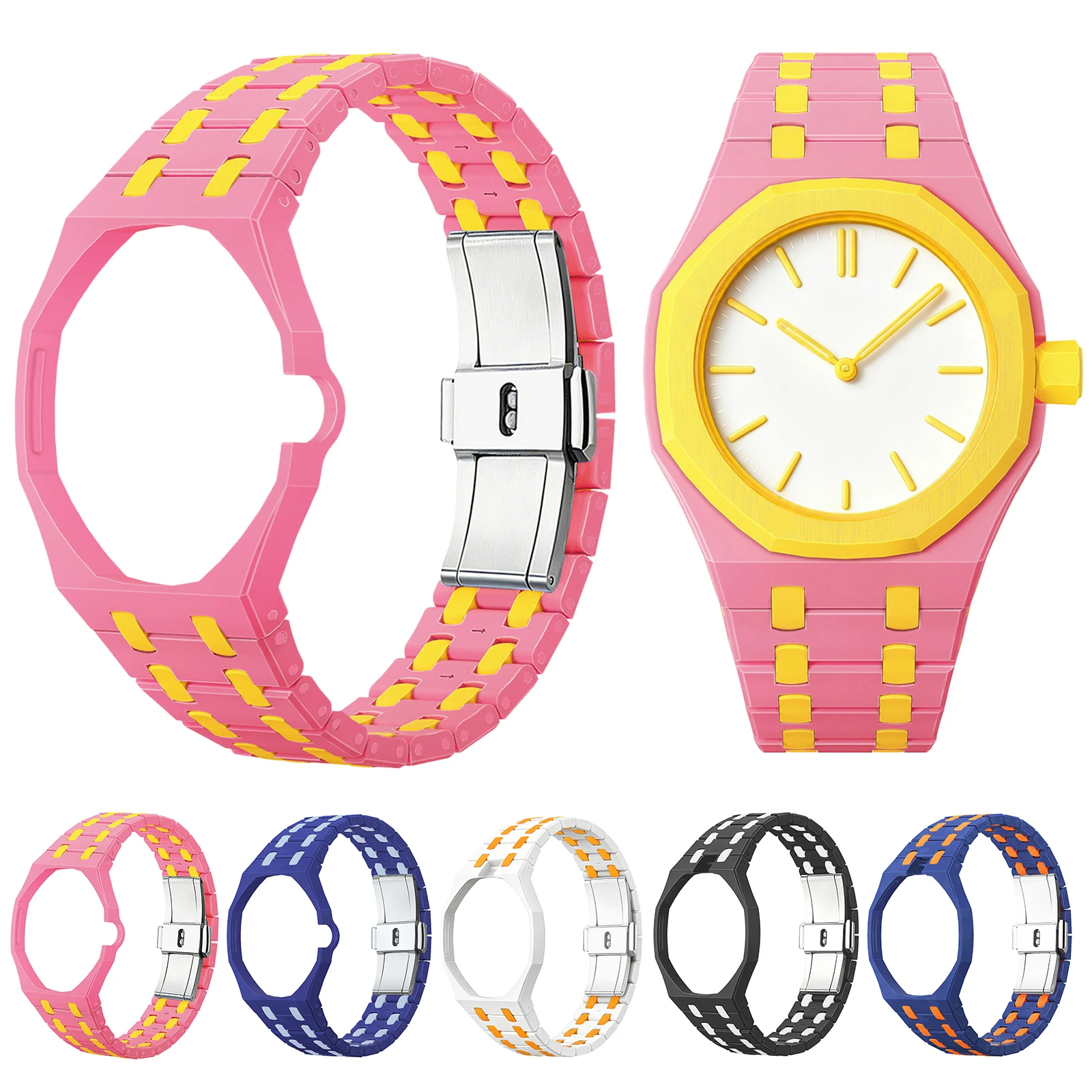 Ceramic Modification Kit For Swatch X Royal Pop Watch Replacement Band Watch Case Strap All-in-One Integrated Full Protection