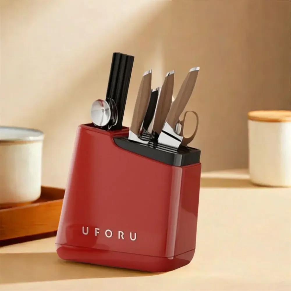 Stable Knives Storage Rack Large Capacity Space Saving Countertop Knives Holder Anti-slip Plastic Cutlery Organizer Kitchenware