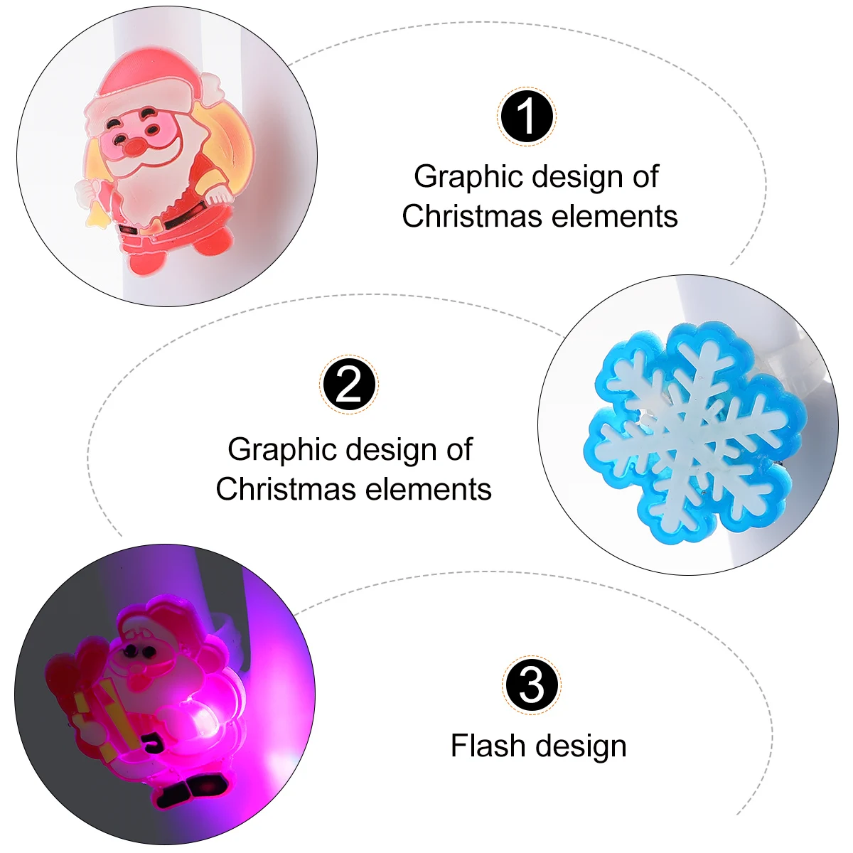 

30 Pcs Glowing Ring Christmas Gifts Luminous Rings Finger Toy Flash LED Plastic Child