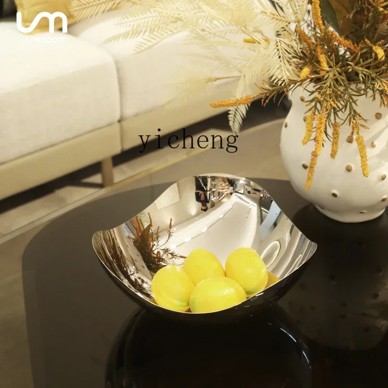 TQH-i7.7 V7 Nordic high-grade stainless steel fruit plate creative storage plate living room ornament
