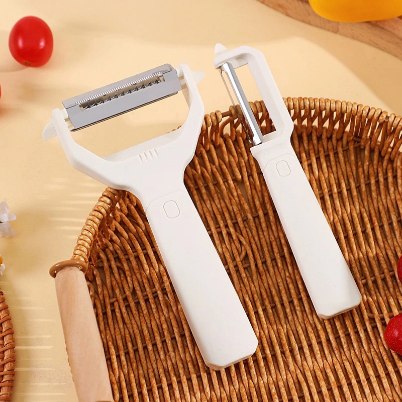 2-in-1 Multi-Purpose Grater & Peeler SetKitchen Vegetable Slicer, Fruit Peeler, Paring Knife & Peeling Tool