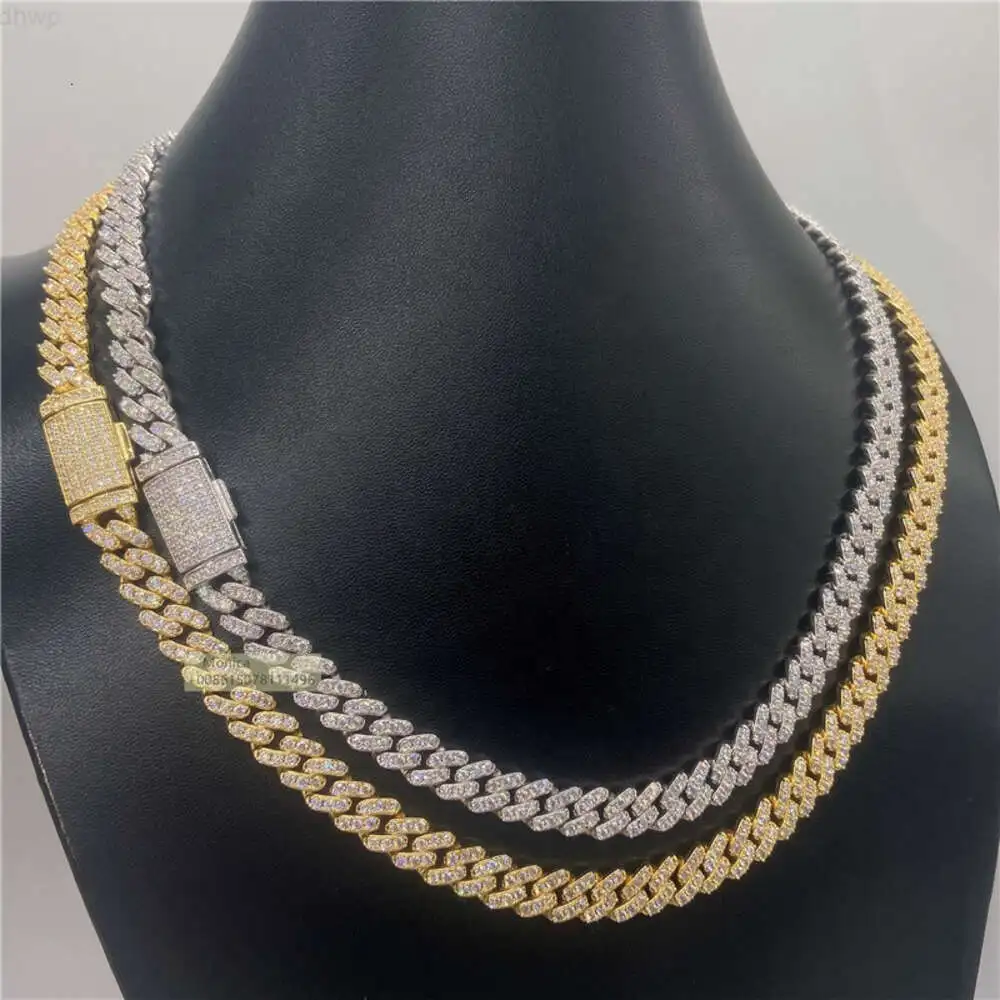 

8mm One Row High Quality Luxury Jewelry Iced Out Vvs1 Moissanite Cuban Link Chain Chocker