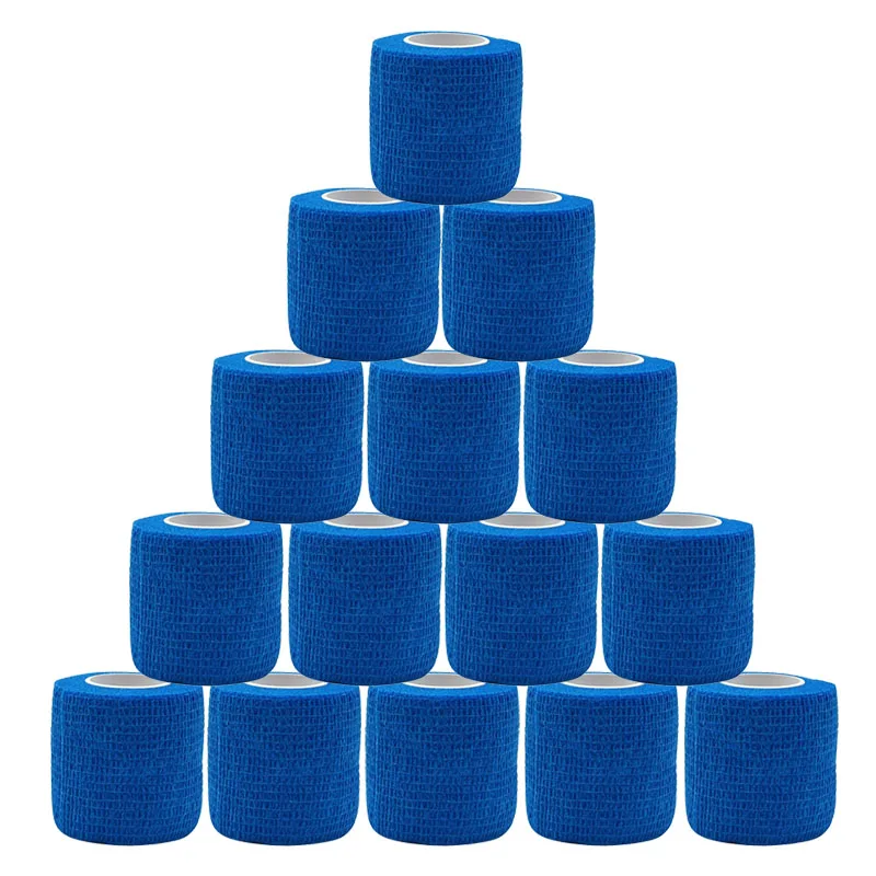 1/6/12/20pcs Sports Adhesive Bandage Blue Elastic Breathable Non-woven Wrap Finger Tape For Wrist Ankle First Aid Sports Bandage