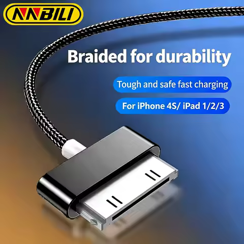 NNBILI USB Cable Fast Charging for iPhone 4 4s 3GS 3G iPad 1 2 3 iPod Nano touch 30 Pin 2A USB Charger Adapter Data Sync Cord