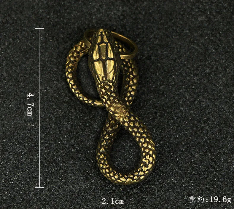 Ornament Snake Figurine Souvenir Vintage Serpent Vivid Accessories Brass Decoration Delicate.2.0*4.8cm Handmade