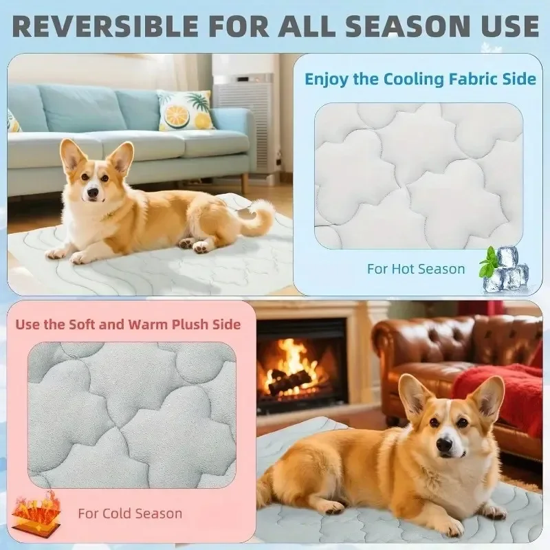 حصيرة تبريد الحيوانات الأليفة وسادة تبريد كبيرة للكلاب لصندوق بيت الصيف تستخدم بطانية تبريد ذاتية قابلة للتنفس وسرير قابل للغسل للكلاب والقطط #3
