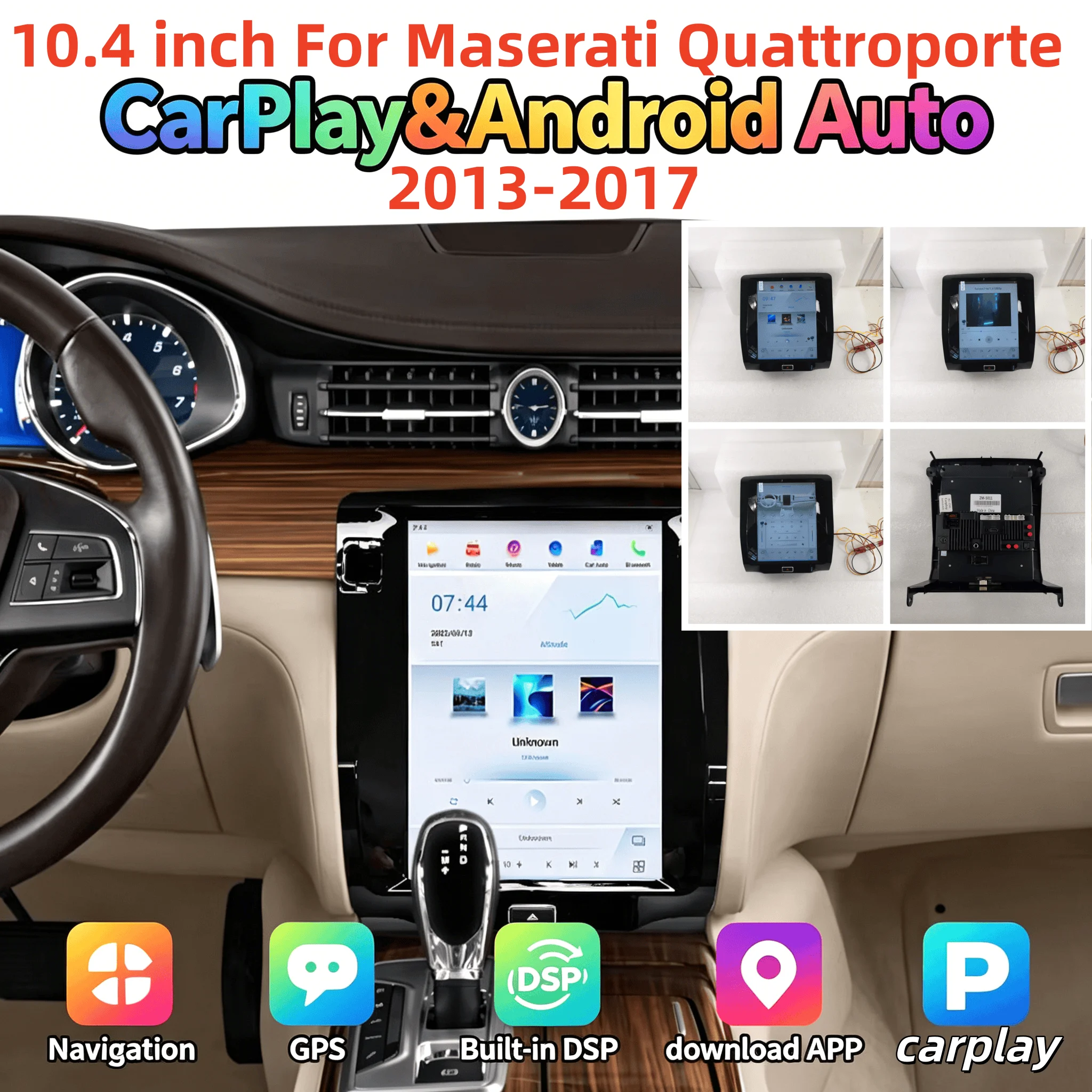 

10.4 inch Multimedia Android Stereo Radio For Maserati Quattroporte 2013-2017 CarPlay GPS Navigation Radio Screen Player 4G