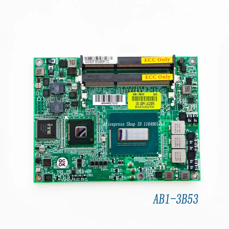 AB1-3B53 Industrial Control Motherboard, Embedded Computer Module BIOS: 51023T00