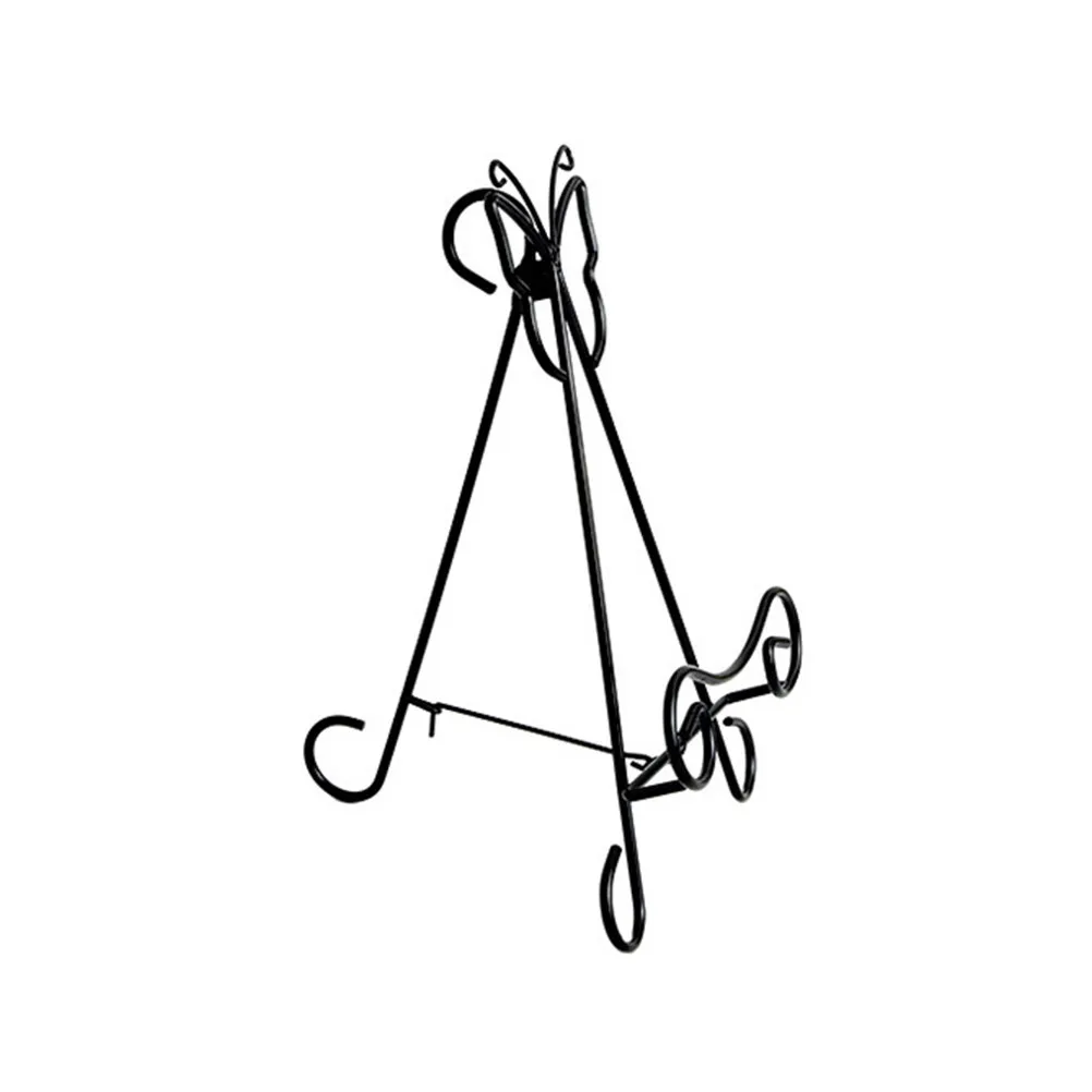 Black Iron Art Display Stand Vertical Easel for Photos Picture Frames Books Cookbooks Decorative Plates Home Wedding Party Decor