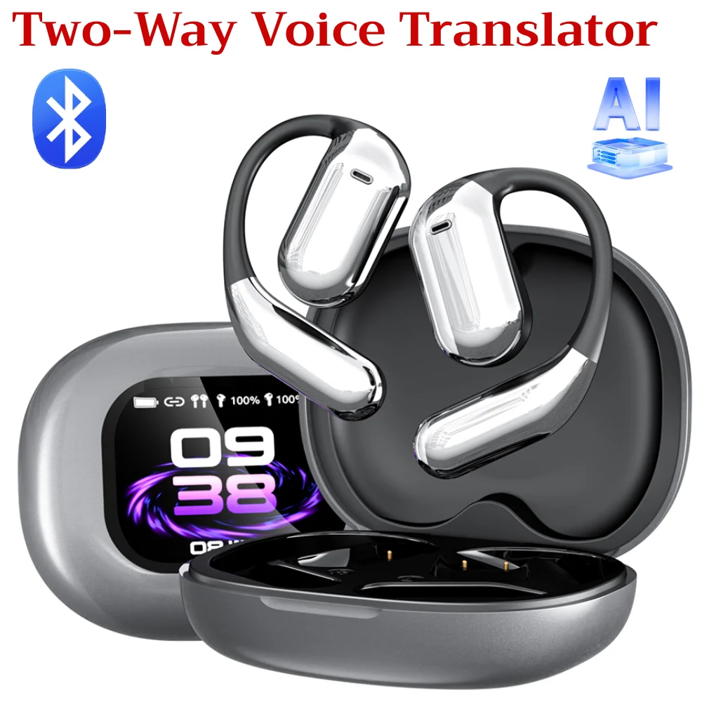 Translator Earbuds Intelligent Device Online Real Time AI Smart Voice Chatgpt Translation BT 5.4 Two-Way Voice Translator