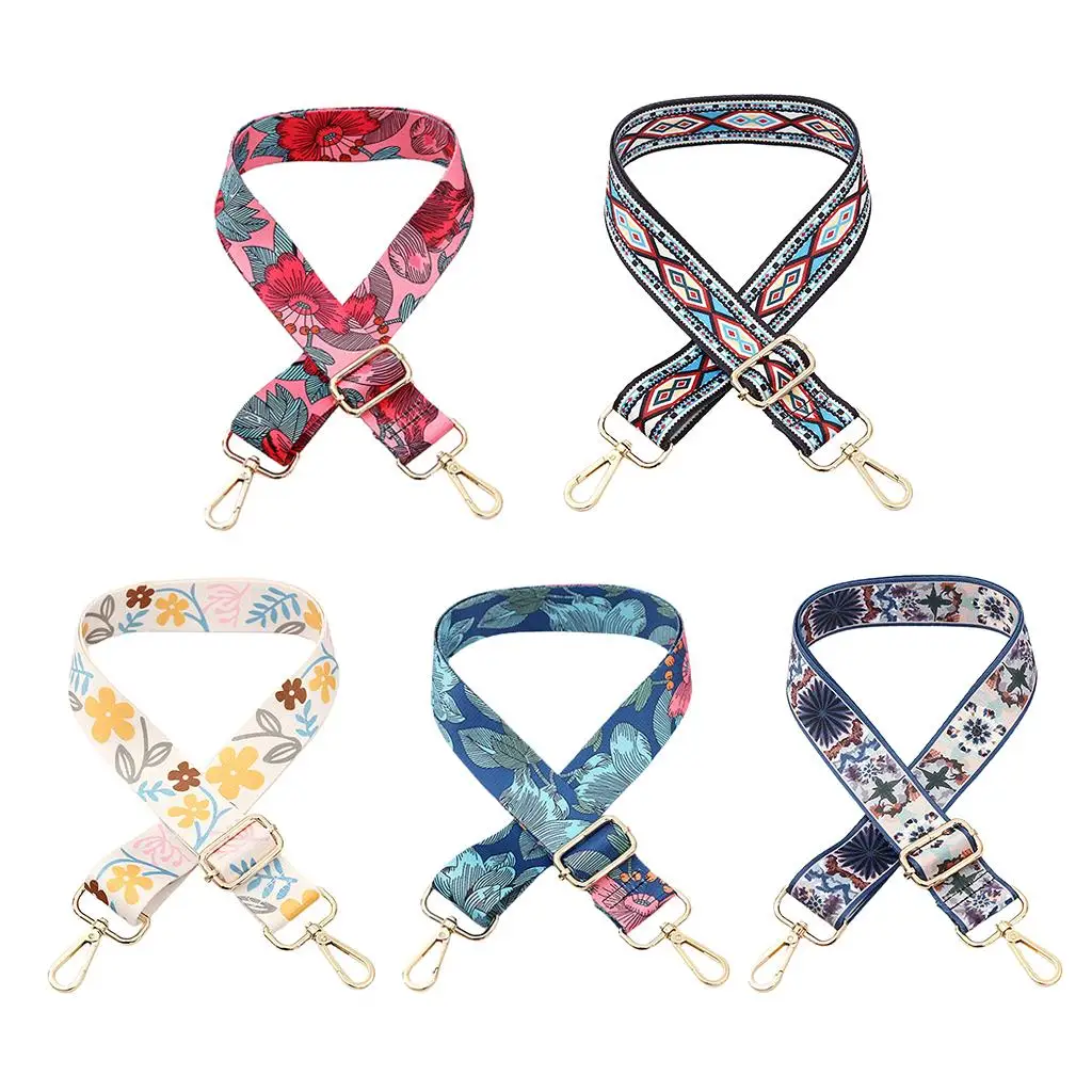 استبدال حزام المحفظة حقيبة الكتف Crossbody حزام الغيتار نمط متعدد الألوان قماش قابل للتعديل حقيبة يد كمبيوتر محمول مع أبازيم #2