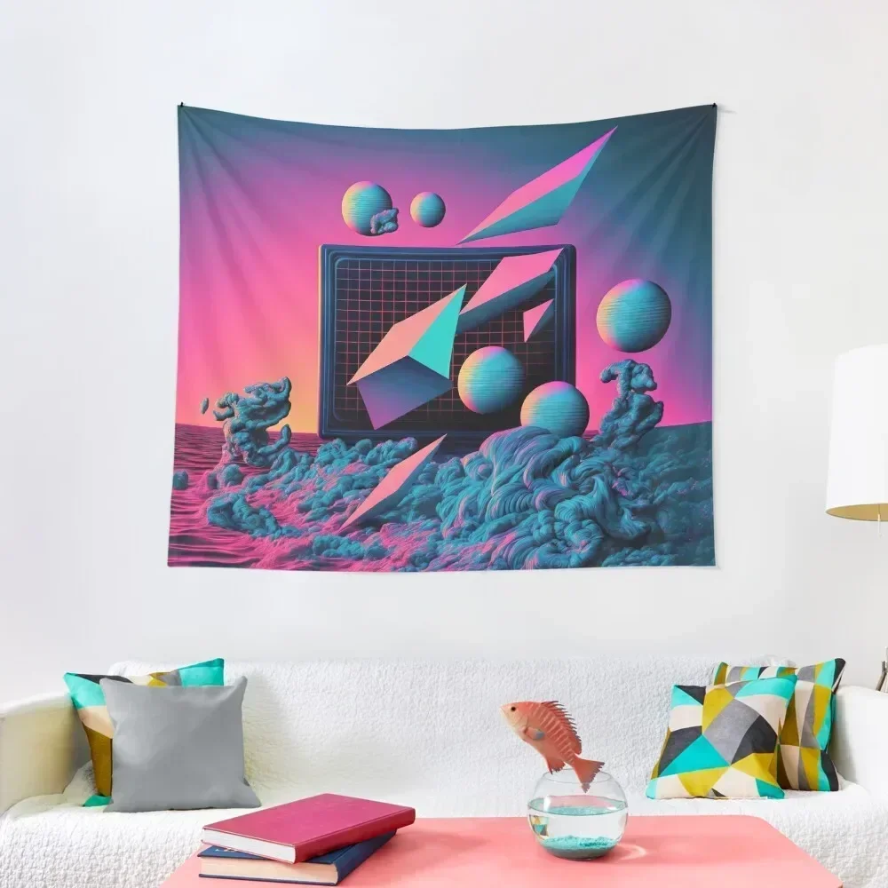 Digital Anachronisms: A Vaporwave Exploration of the Past and Future Tapestry Wall Tapestries Wallpaper Wall Deco Tapestry