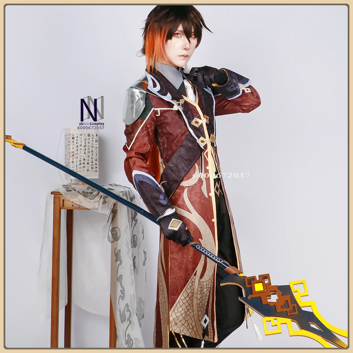 

Men's Impact Zhongli Cosplay Costume - High Quality Dragon Scale Embroidery + Shoulder Armor Role Playing Halloween Party Suit