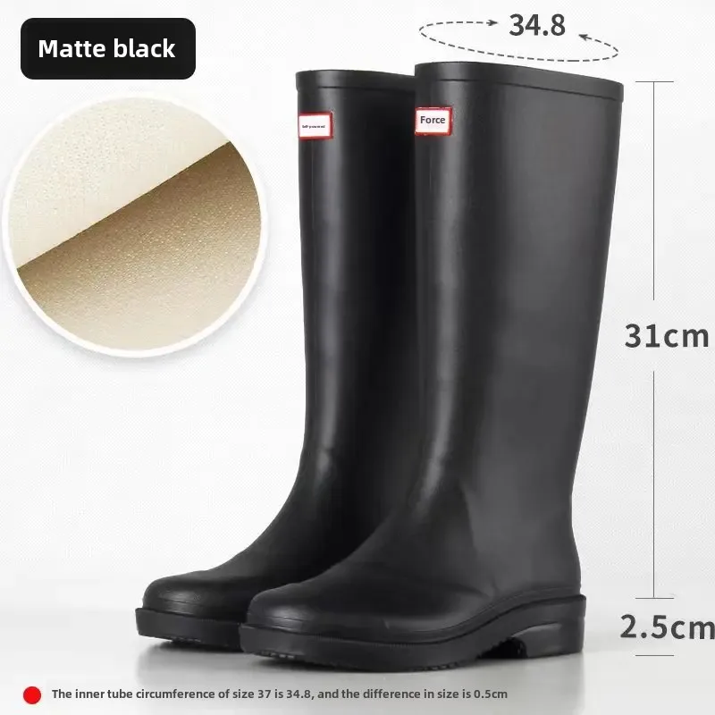 New Fashionable Waterproof Non-slip Wearable Women's Rain Boots Long Tube Labor Saving Water Shoes Outerwear Rubber Shoes