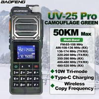 New Baofeng Walkie Talkie UV-25 PRO Camouflage Two Way Radios 10W Power Six Band Wireless Copy Frequency Type-C Charging UV25