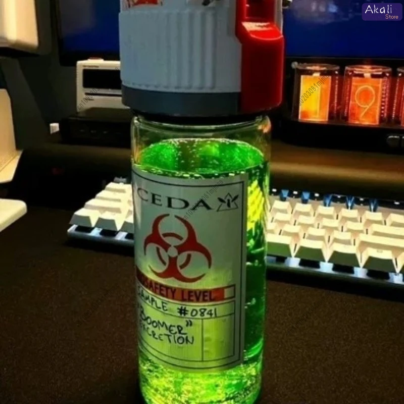 

Green Bio Hazard Bottle Prop Game Style Decoration Creative Cosplay Display Collectible Role Playing Props