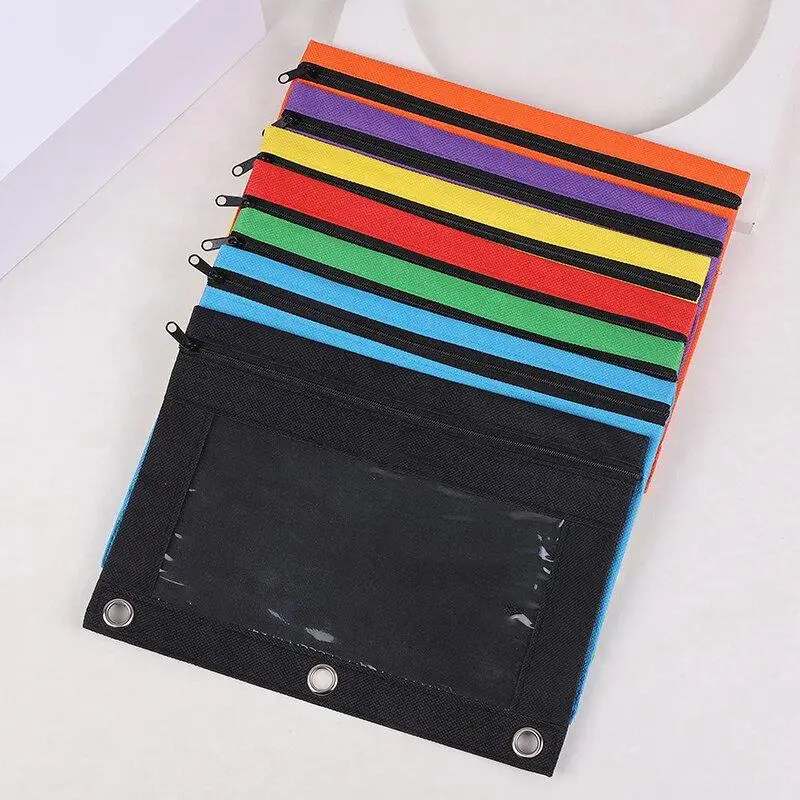 New Multicolor Zipper Pencil Pouches With Clear Window And Waterproof Fabric Perfect For School Office And Daily Use