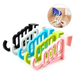 Multi-Function Home Accessories Foldable Clothes Hanger Drying Rack 5 Hole Suit Bathroom Door Plastic Organizer Storage Rack