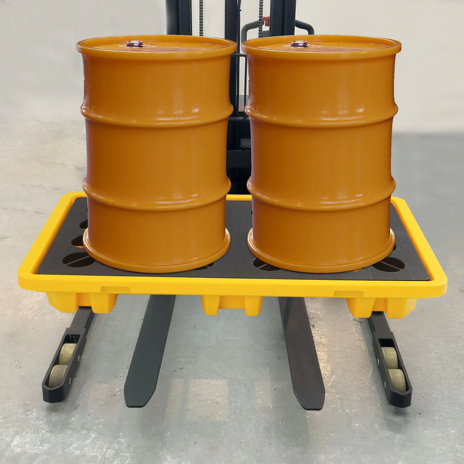 

Yellow+Black Rectangular Leak-Proof Platform Spill Platform Movable Spill Containment Platform with X-shaped Structure