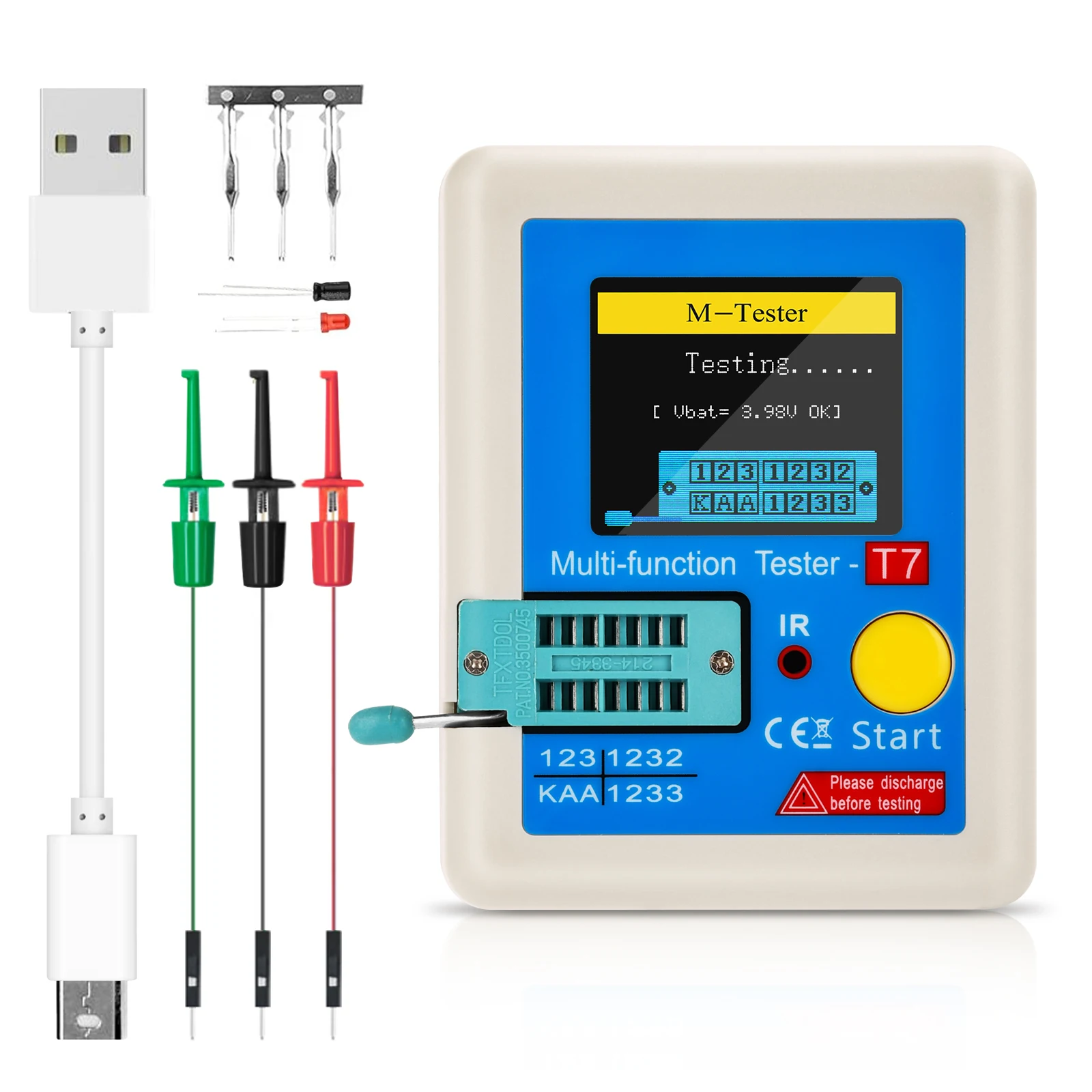 Multimeter LCR-T7 T7 Transistor Tester TFT Diode Triode Kapazität Meter LCR ESR Meter MOSFET IR Multifunktions Tester Dropship