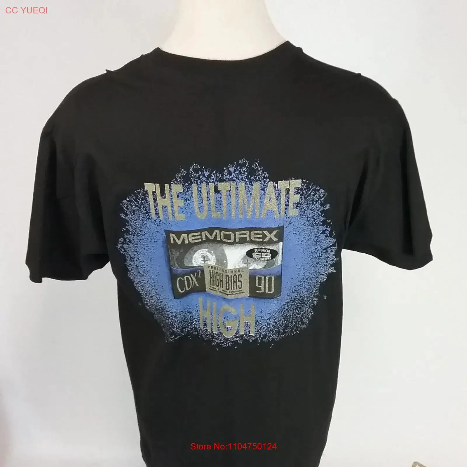Camiseta Vintage Minty de los 80s y 90s con diseño de casete Memorex, música, audio, High Bias 90 XL, vintage, lavada, transpirable, ligeramente versátil