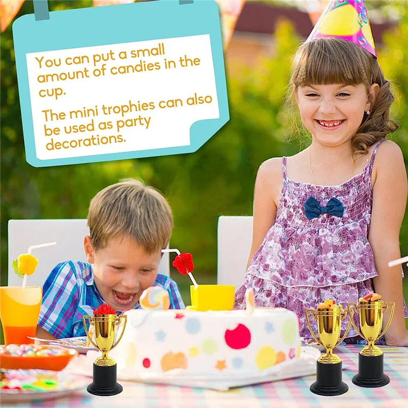 High-end 24 Pack Mini Trophy for Kids Awards,Plastic Gold Award Trophy Cups,For Party Favors,Rewards,Sports,Competitions