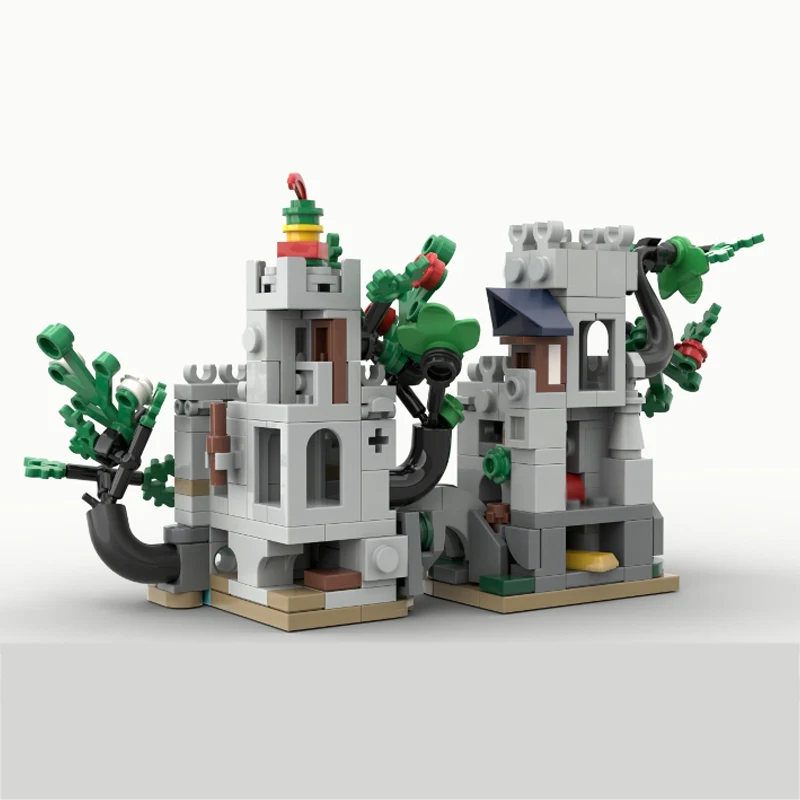 中世の城モデル MOC 組み立てブロック 中世の防御城 モジュール式テクノロジーギフト ホリデー組み立て 子供のおもちゃセット