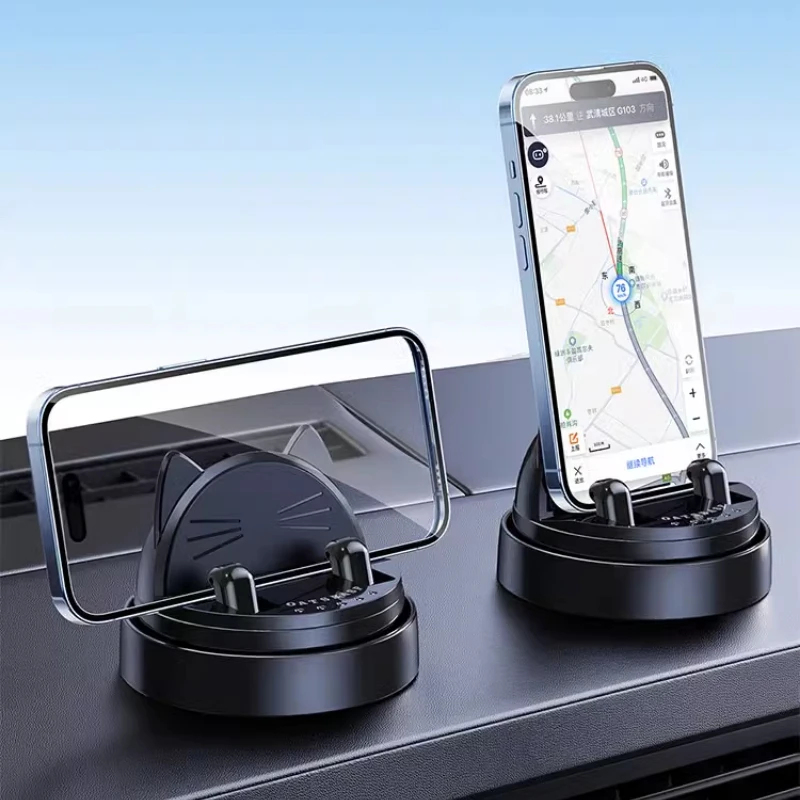 Hipacool Dashboard Car Phone Holder Mount Universal 360°Rotation for iPhone iPad Samsung Fortune Cat Car Bracket Car Accessories