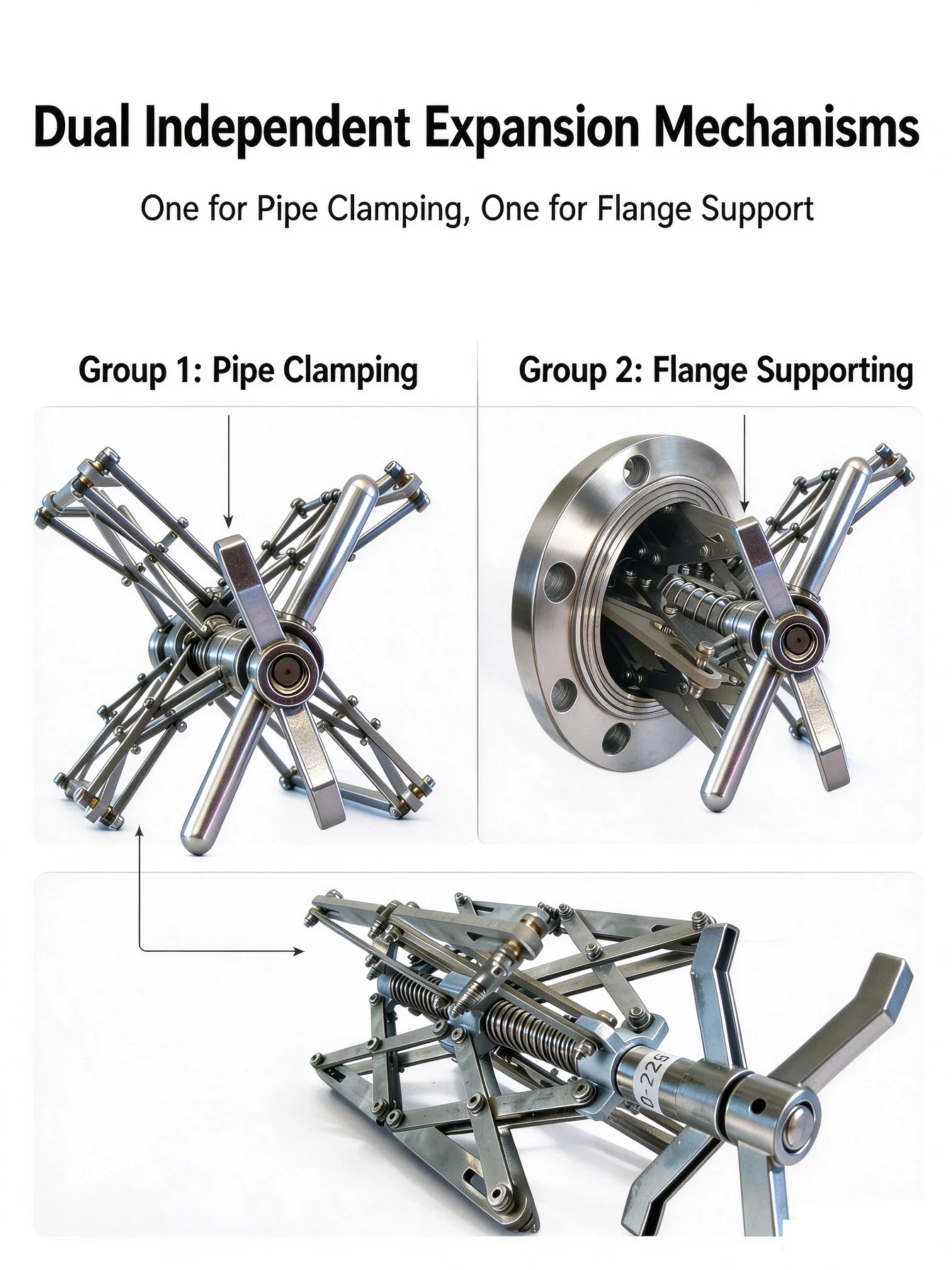Pipeline Flange Alignment Tool FlangeAligner Internal Fit-UP Clamp Ensures Precise Alignment for Welding Pipe to Flange