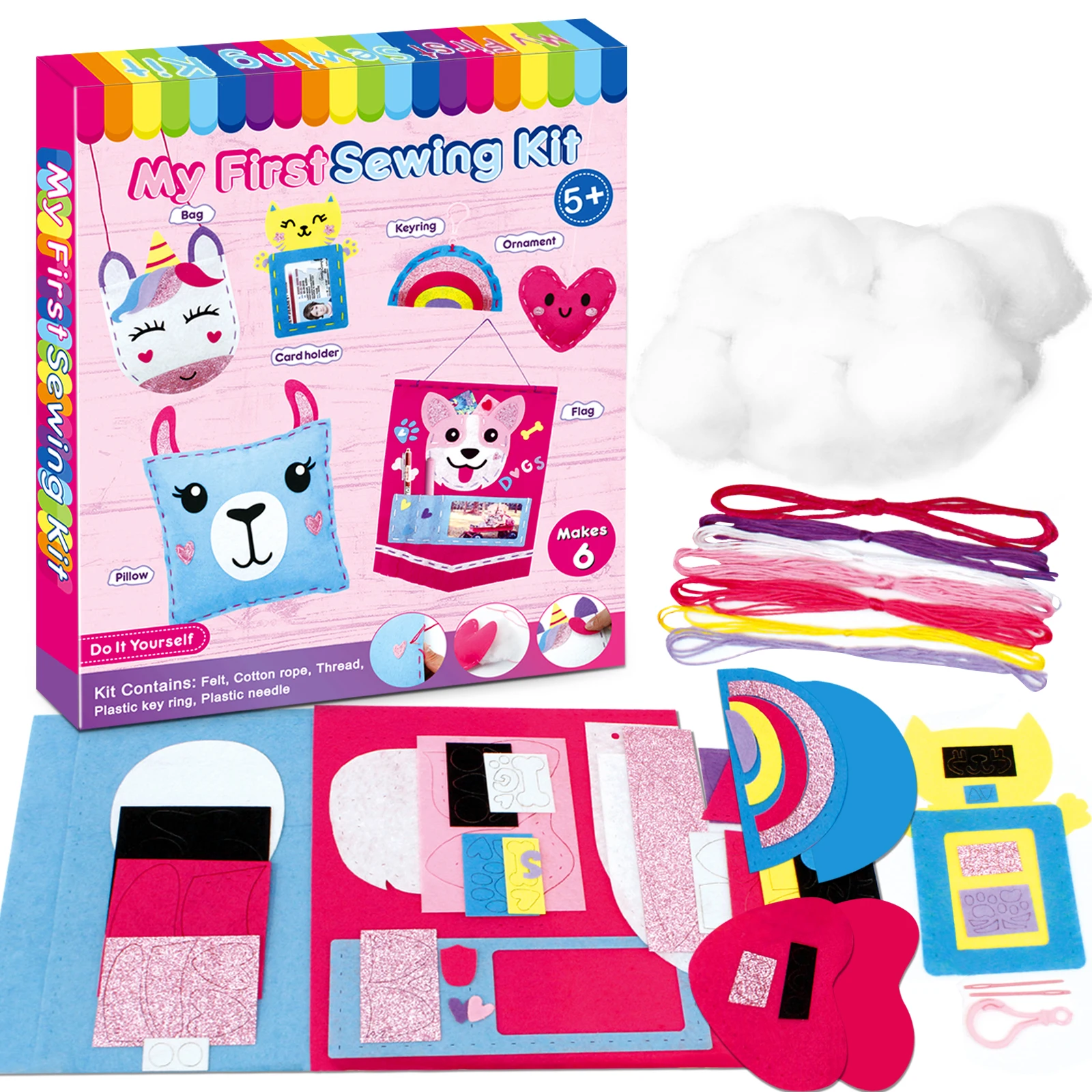 

6 шт., ткани для шитья своими руками, наборы принадлежностей из фетра, подарки для детей и взрослых, для мальчиков-подростков для девочек