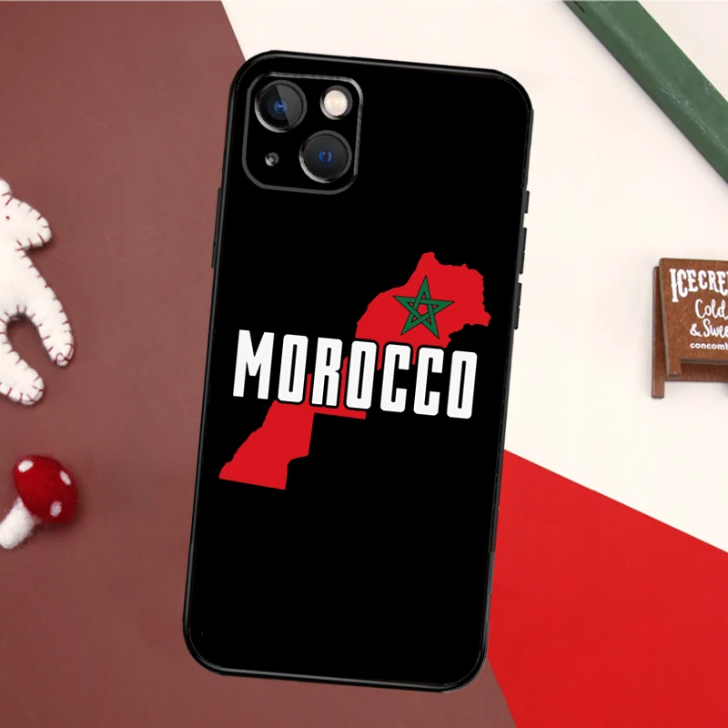 المغرب خريطة العلم الوفير قضية الهاتف آيفون 16 15 14 11 12 13 برو ماكس X XS XR زائد الغطاء الخلفي #6